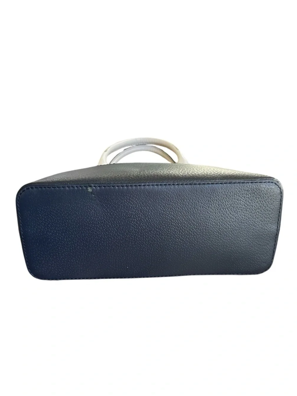Kate Spade Dome Satchel White Navy Leather Crossbody Classic Chic